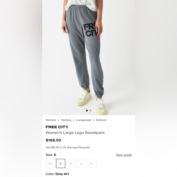free city women’s size XS Logo Sweat pant grey Art color - Picture 2 of 11